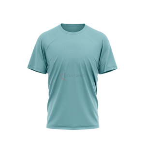 Camiseta ajustada de manga corta de verano para hombre, estampado de logotipo personalizado en Color sólido, ropa deportiva de punto en blanco liso, estilo de calle - Product Image 5