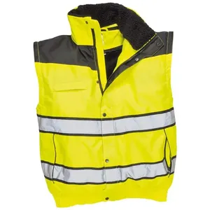 Veste de travail haute visibilité imperméable Softshell pour hommes, construction à fermeture éclair et sécurité en plein air avec caractéristiques d'atelier réfléchissantes - Product Image 3