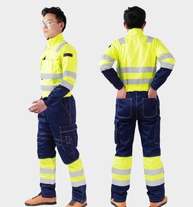 Overol de trabajo transpirable, 100% algodón, 220-280 GSM, resistente, sin FR, color personalizado con tira reflectante. - Product Image 4