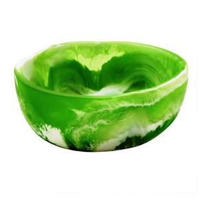 ชามเรซินทรงหินอ่อนทำมือสีเขียวขาวและดำขนาดพิเศษ - Product Image 1