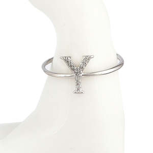 Anillo de Dedo con Letras del Alfabeto para Mujer - Plata - Plateado - Product Image 3