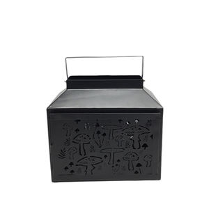 Juego de 2 farolillos de hierro de tamaño pequeño con asa, farolillos de bolsillo de Color negro para decoración de bodas, personalizados a granel - Product Image 3