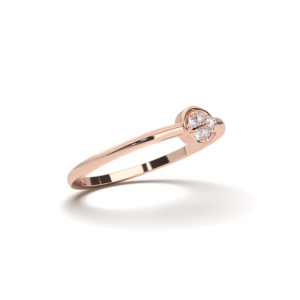 0.04 carats F-G/VS Lab Grown Round Cut Diamond Prong Set Floral Fancy Ring Made in Silver For Her - Product Image 2