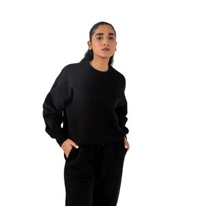 <b>Womens</b> Winter <b>Sweatshirt</b> Soft Fleece <b>Long</b> Sleeve Crew Neck Stylish Daily Wear Top Custom Colors <b>Womens</b> Oversized <b>Sweatshirt</b> - Product Image 3