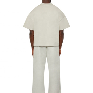 T-shirt lourd surdimensionné pour hommes 100% coton de haute qualité coupe ample minimaliste avec haut Streetwear Premium à manches courtes - Product Image 6