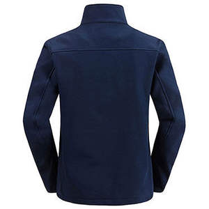 Veste Softshell unisexe bleu marine foncé de haute qualité 2026 avec fermeture éclair, col en fourrure et capuche pour homme et femme 2026 - Product Image 3