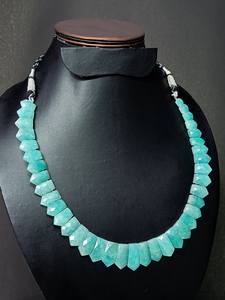 Amazonite Fancy Shape Faceted Gemstone Beaded <b>Choker</b> <b>Necklace</b> Amazonite <b>Crystal</b> Beads <b>Necklaces</b> for Women Statement Jewelry Bulk - Product Image 2