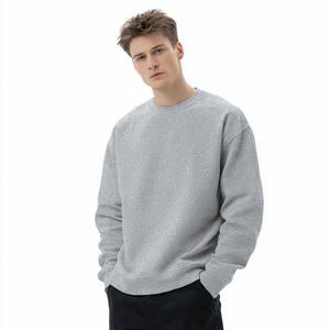 Drop Shoulder Winter Men's Sweatshirts 400 GSM Oversized Crew Neck Embroidered Fleece Pullover - Product Image 5