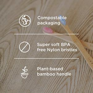 <span class=keywords><strong>Brosse</strong></span> à dents en bambou pour adulte Vente en gros OEM pour enfants CE FSC approuvé sans BPA biodégradable poils moyennement durs Accueil Voyage Hôtel - Product Image 6