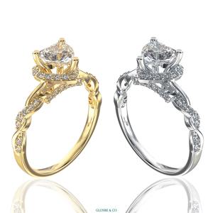 Anillo de Diamante Moissanita Redondo Sintético (cultivado en laboratorio) para Mujer, Uso Diario, Corazón 6x6 mm - Product Image 5