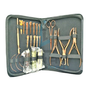 Outils d'extension de cheveux Pro, pince en acier inoxydable, crochet, aiguilles en forme de C, petits ciseaux de coupe de cheveux, aiguilles et fils en forme de C - Product Image 3