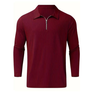 Material totalmente personalizado de la mejor calidad, camisas ajustadas con cuello de cremallera, camisas ajustadas con cuello de cremallera para hombres recién hechas - Product Image 1