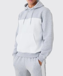 Survêtements stylés pour hommes, combinaison de jogging d'entraînement, ensemble sweat à capuche et pantalon deux pièces, pull à capuche bicolore - Product Image 3