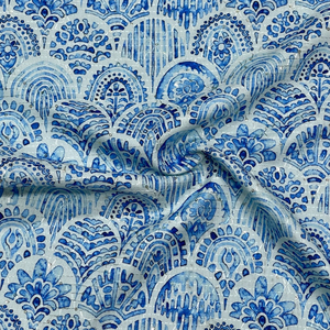 Wholesale Polyester DIY Digital Print Fabrics with Embroidery Style for Muslim Women's Wedding Garments Dresses and Bags - Product Image 1