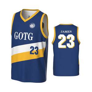 Ensemble d'uniformes de basket-ball personnalisés en gros, ensemble d'équipe, impression numérique, séchage rapide, respirant, 100% polyester, maillot de basket-ball sans manches - Product Image 2