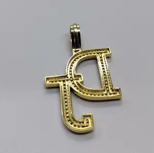 จี้2.85ct มอยส์ซอไนต์สีเงิน925ของผู้ชาย & เครื่องรางสองตัวอักษร "ดีเจ" เครื่องประดับเพชรแบบชั้นสินค้าพรีเมียม - Product Image 3