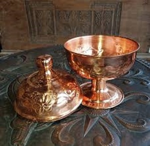 New Stylish QUALITY <b>COLLECTION</b> Copper Kitchen Serving Bowl Lid Set Modern Floral Design Double Handle Eco Material Origin Type - Product Image 5