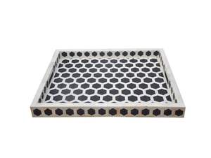OPTIMIZING TRAY Handmade Serving Tray Luxury Bone Inlay Ramadan Breakfast Food Fruit <b>Coffee</b> Tea Decorative Tray at <b>low</b> - Product Image 6