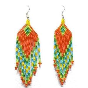 Pendientes Largos de Alta Calidad, Ligeros, Hechos a Mano, con Cuentas de Semillas, Estilo Floral, Bordado de Poliéster Intrincado, para Mujer - Product Image 4