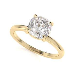 Bague de fiançailles solitaire en diamant taillé coussin pour femme - Product Image 2