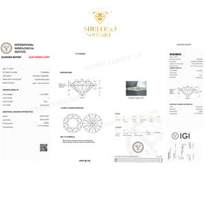 แหวนเพชรเม็ดเดี่ยวทรงบริลเลียนท์ 0.50 กะรัต VS1 ความสะอาดระดับ Excellent Cut สี D เพชรเลี้ยงในห้องปฏิบัติการ ได้รับการรับรองจาก SHREERAJ - Product Image 3