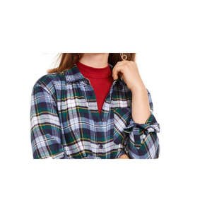 Camicia Casual in Flanella a Quadri per Ragazze Ultra Flirt, Design Semplice Blu, Taglia Media per la Stagione Autunnale - Product Image 2