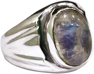Bague pour homme en argent sterling 925, nouvelle arrivée, pierre de lune arc-en-ciel naturelle, pierre de naissance de juin, bijoux de Noël, vente en gros - Product Image 1
