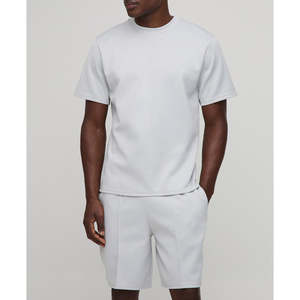 Venta al por mayor OEM: Conjunto de 2 camisetas de algodón suave y fibra de bambú para hombre, personalizadas, informales para el día a día, cuello redondo, manga corta, 200 gramos, de tejido peinado. - Product Image 1