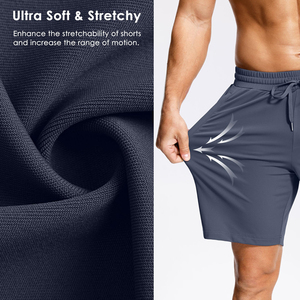 2025 Men's Athletic Quick Dry Workout <b>Shorts</b> <b>with</b> <b>Zipper</b> <b>Pockets</b> 4-way Stretch Fabric Sports <b>Shorts</b> for Gym Running - Product Image 2