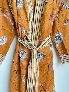 Robe kimono en coton à imprimé animal, peignoir, vêtement de nuit d'été, kimono court, taille unique, robe de demoiselle d'honneur, robe faite à la main, couvre-vêtement de plage - Product Image 2