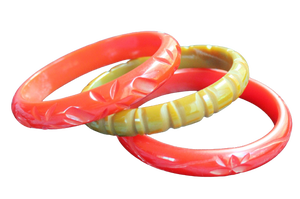 Designer Acrylic Flower Pattern Resin Bangle <b>Bracelets</b> Handmade <b>Red</b> Yellow Premium Quality Unisex Cute Jewelry Wedding Woman - Product Image 3