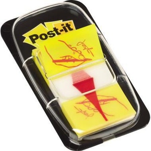 <b>Post</b>-it 50 Sheet Yellow Signature Index Symbol Adhesive Strips 43.2 X 25.4mm (W X H) for Office Use - Product Image 1