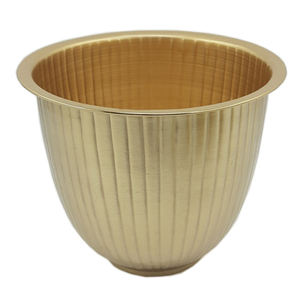 Florero para sala de estar, Decoración de mesa, florero de diseñador de Metal chapado en oro para decoración de suelo y pared - Product Image 1