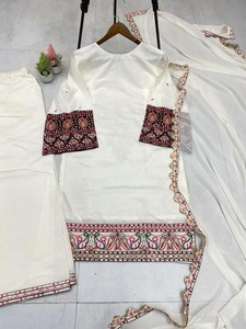 Estilo afgano hermoso diseño tradición de tela de seda romana con nuestras mujeres usan un hermoso diseño especial Salwar Suit Kameez - Product Image 5