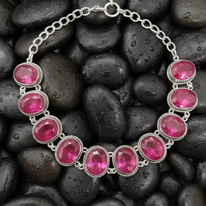 Pulsera Natura de Alta Calidad para Mujer, Joyería Fina de Diseño Hecha a Mano para Regalo, Plata de Ley, Estilo Boho, Rojo Natural - Product Image 1