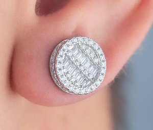 Vente en gros de boucles d'oreilles rondes en acier inoxydable serties de diamants, de haute qualité, nouvelle mode, hip-hop, pour les fêtes - Product Image 4