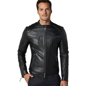 Chaqueta de cuero delgada para hombre de Venta caliente para invierno Diseño personalizado Stand High Street Alta calidad Nueva condición Ropa de invierno - Product Image 1