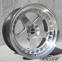 F991569 Cerchi in Lega Silver Star a 5 Razze, 17 Pollici, 4x100 5x114.3, Concavi Profondi per BMW Mercedes Chevy Chevrolet