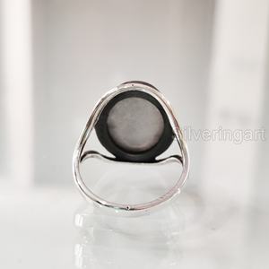 แหวนสตรีพลอยมูนสโตนสีเทาธรรมชาติอัญมณีประจำเดือนจิ่นพลอยดีไซน์เนอร์แบรนด์เครื่องประดับงานแต่งงานแหวนเงินสเตอร์ลิง925 - Product Image 6