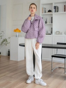 Women's Fashion Windproof Puffer <b>Jacket</b> With Long Sleeves and Full Zipper Stand Collar Solid <b>Pattern</b> Winter Reasonable Price - Product Image 4