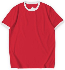 Plain Ringer Tee Camisetas 100% Peinado Anillo 100% Algodón Vintage Manga Hombres-Cuello Camiseta Vintage Manga Hombres Camisetas - Product Image 1