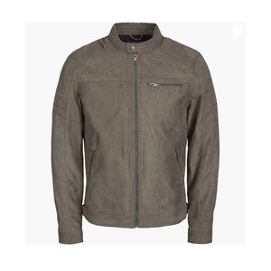 Veste en cuir suédé pour homme avec logo personnalisé, col montant, position avant, écologique, de haute qualité, streetwear - Product Image 1