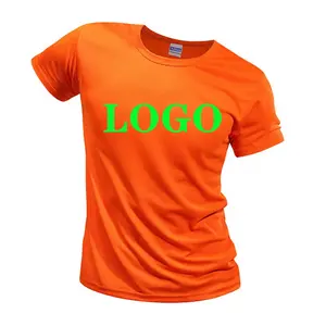 Vente en gros impression personnalisée couleur unie 100 sublimation 100% polyester blanc sport gym run quick dri dry-fit hommes t-shirt pour femmes