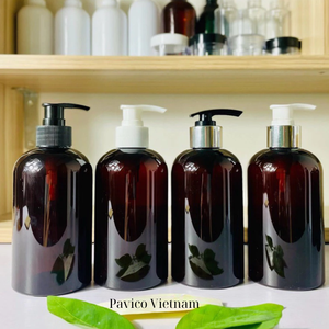 500ML Plastic Lotion Pump Bottle Empty Lotion Bottle with Pump with Lotion Pump in Dark Amber Color PET Vietnam manufactory - Product Image 6