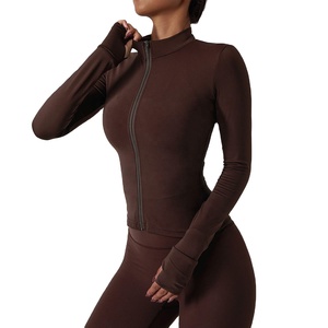 Conjunto Deportivo de Yoga Ligero de 3 Piezas para Mujer al por Mayor, Leggings de Cintura Alta y Chaqueta, Transpirable y Ecológico - Product Image 1