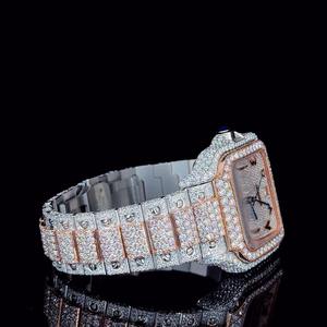 Exquisite Iced Out Shine Diamond Stainless Steel <b>Watch</b> for Men <b>Women</b> Classic Quartz Style Luxury Fashion Mechanical Movement - Product Image 4