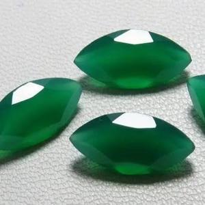 6mm 8mm Onyx vert naturel à facettes Marquise coupe calibré pierres précieuses en vrac en ligne prix de gros du fabricant en ligne Inde - Product Image 1