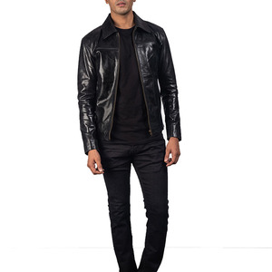 Veste de moto d'hiver pour hommes de haute qualité en cuir neuf avec broderie et patchwork en couleur PU noir et blanc - Product Image 3