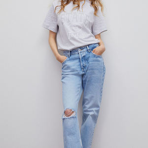 โลโก้การพิมพ์แบบกําหนดเองผ้าฝ้ายผู้หญิงเสื้อยืดผู้หญิงที่ขายดีที่สุดสวมเสื้อยืดระบายอากาศ - Product Image 3