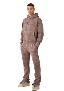 Logo personnalisé 2025 broderie en détresse survêtement pour hommes à capuche grande taille écologique imprimé solide motif hiver essentiel - Product Image 5